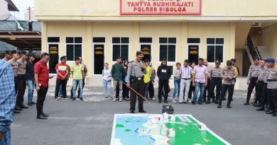 Polres Sibolga Gelar Tactical Floor Game Simulasi Sispamkota untuk Pengamanan Pemilu 2024
