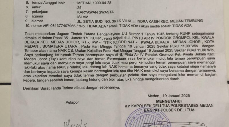 Dimas Afriadi Minta Kepolisian Tangkap Terduga Pelaku Pengeroyokan Terhadap Dirinya