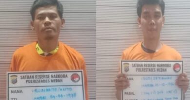 Polrestabes Medan Tangkap Dua Tersangka Pengedar Sabu di Jalan Balai Desa Marindal