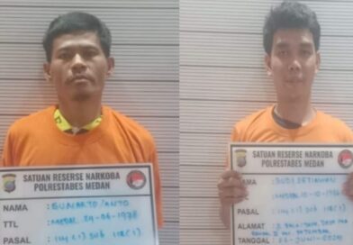 Polrestabes Medan Tangkap Dua Tersangka Pengedar Sabu di Jalan Balai Desa Marindal