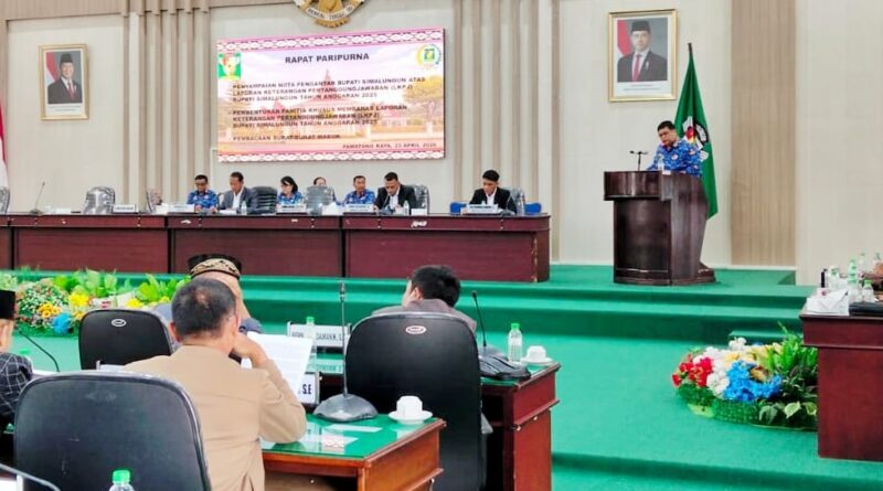 Pemkab Simalungun Sampaikan Nota Pengantar LKPJ Tahun Anggaran 2025 Ke DPRD