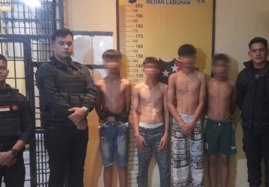 Respon Call Center 110, Tim Macan Polres Pelabuhan Belawan Amankan Empat Remaja Pelaku Tawuran