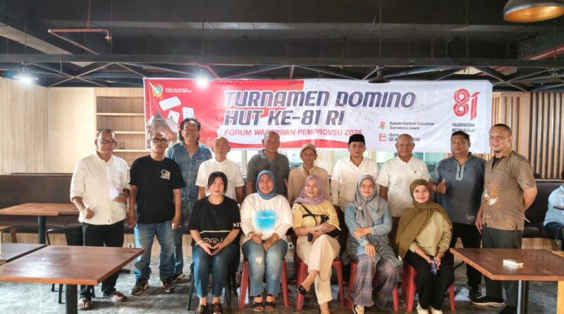 Besok, Turnamen Domino HUT ke-81 RI Forum Wartawan Pemprov Sumut, Perebutkan Piala Kadispora–Kadis Kominfo Sumut