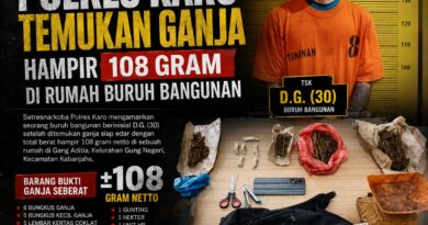 Polres Karo Temukan Ganja Hampir 108 Gram di Rumah Buruh Bangunan Polres Karo Temukan Ganja Hampir 108 Gram di Rumah Buruh Bangunan