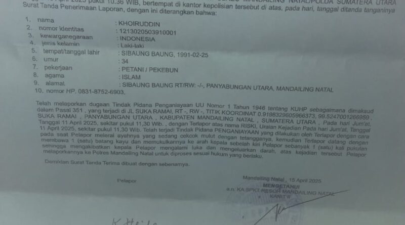 Ditanya Perkembangan Kasus 1,5 Tahun Mengendap,Di Polres Madina,Pelapor : Saya Malah Disuruh Cari Dan Poto