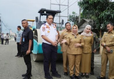 Plt Bupati Tiorita Tinjau Perbaikan Jalan Secanggang, Dorong Kelancaran Ekonomi Warga
